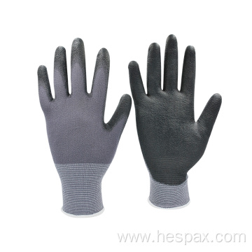 Hespax Electronic Black Nylon Anti Static PU Gloves